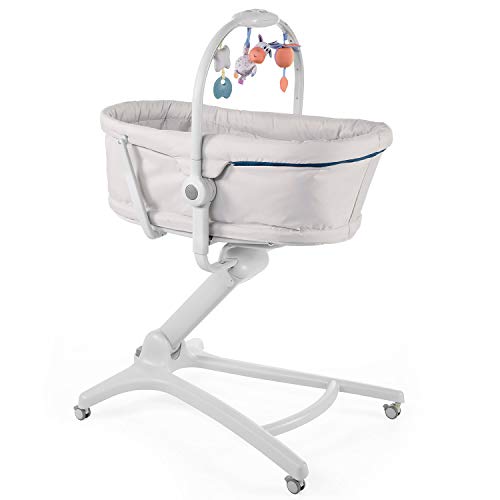 Chicco Baby Hug 4 in 1 Stubenwagen ab 0 Monate, Erhöhte Babyliege, Babybett, Hochstuhl mit Spielbogen, bis 15 kg, Verstellbare Rückenlehne, Verstellbare Höhe und 4 Räder